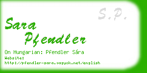 sara pfendler business card